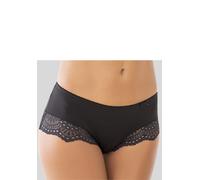 Panty LASCANA "Aurora", Damen, Gr. 32/34, schwarz, Spitze, Obermaterial: 86% Polyamid, 14% Elasthan, körpernah, Unterhosen Panty, mit edlem Spitzeneinsatz an den Beinausschnitten (44545566-32)
