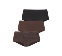 Panty LASCANA "aus hochwertiger Modal-Qualität", Damen, Gr. 36/38, braun (braun, schwarz), Obermaterial: 94% Modal (TENCEL™), 6% Elasthan, animal-print, unifarben, körpernah, Unterhosen Panty (1593971