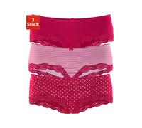 LASCANA Panty Damen rot-gestreift+gepunktet+uni Gr.32/34