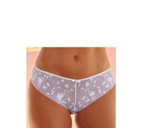 Panty LASCANA, Damen, Gr. 40/42, weiß (uni weiß), Spitze, Obermaterial: 90% Polyamid, 10% Elasthan, Unterhosen Panty, mit hübscher Blütenstickereispitze in transparenter Optik (47697426-40)