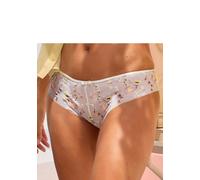 Panty LASCANA, Damen, Gr. 40/42, weiß (weiß, rosenholz), Spitze, Obermaterial: 90% Polyamid, 10% Elasthan, Unterhosen Panty, mit hübscher Blütenstickereispitze in transparenter Optik (40398040-40) wei