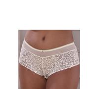 Panty LASCANA, Damen, Gr. 44/46, beige (creme), Spitze, Obermaterial: 89% Polyamid, 11% Elasthan, Unterhosen Panty, aus blumiger Jacquardspitze mit hübschem Accessoire (70976206-44)