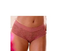 Panty LASCANA, Damen, Gr. 44/46, braun (kastanie), Spitze, Obermaterial: 89% Polyamid, 11% Elasthan, Unterhosen Panty, aus blumiger Jacquardspitze mit hübschem Accessoire (96808862-44) kastanie