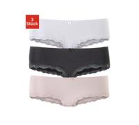 Panty LASCANA Gr. 44/46, bunt (rosa, weiß, schwarz) Damen Unterhosen (436375-44) rosa, weiß, schwarz