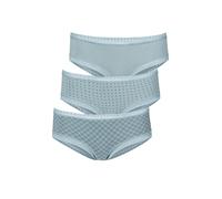 LASCANA Panty, (3 St.), mit grafischer Spitze 44/46, 3 St. blau Damen Cotton made in Africa Panty 44/46, 3 St. mint