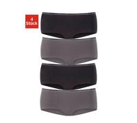 Panty LASCANA, Damen, Gr. 44/46, schwarz (schwarz, anthrazit), Jersey, Obermaterial: 92% Baumwolle, 8% Elasthan (LYCRA), unifarben, körpernah, Unterhosen Panty, aus elastischer Baumwoll-Qualität (2502