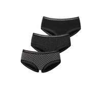 Panty LASCANA, Damen, Gr. 48/50, schwarz, Jersey, Obermaterial: 95% Baumwolle, 5% Elasthan. Spitze: 90% Polyamid, 10% Elasthan, bedruckt, unifarben, körpernah, Unterhosen Panty, aus elastischer Baumwo