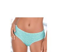 Panty LASCANA "Elisa", Damen, Gr. 32/34, blau (türkis), Spitze, Obermaterial: 78% Polyamid, 22% Elasthan, Unterhosen Panty, aus zarter, blumiger Spitze (56216638-32) türkis