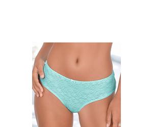 Panty LASCANA "Elisa", Damen, Gr. 36/38, blau (türkis), Spitze, Obermaterial: 78% Polyamid, 22% Elasthan, Unterhosen Panty, aus zarter, blumiger Spitze (56216638-36) türkis