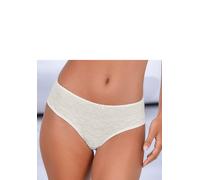 Panty LASCANA "Elisa", Damen, Gr. 40/42, beige (creme), Spitze, Obermaterial: 78% Polyamid, 22% Elasthan, Unterhosen Panty, aus zarter, blumiger Spitze (26061943-40) creme