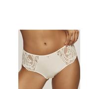 Panty LASCANA "Flora", Damen, Gr. 32/34, beige (champagner), Spitze, Obermaterial: 89% Polyamid, 11% Elasthan, Unterhosen Panty, mit feiner, leicht transparenter Spitze und edlem Accessoire (17591505-