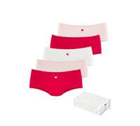 Panty LASCANA, Damen, Gr. 44/46, rot (rot, creme, rosa), Single Jersey, Obermaterial: 95% Baumwolle, 5% Elasthan. Spitze: 90% Polyamid, 10% Elasthan, bedruckt, gemustert, unifarben mit Farbeinsätzen,