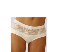 Panty LASCANA "Nina", Damen, Gr. 36/38, beige (creme), Obermaterial: 80% Polyamid, 20% Elasthan, Unterhosen Panty, mit transparenter Spitze vorne (835639-36) creme