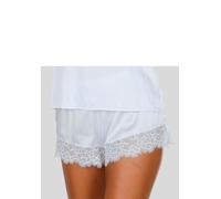 Panty LASCANA "Shorty, Alana", Damen, Gr. 38, blau (hellblau), Spitze, Obermaterial: 75% Seide, 17% Polyamid, 8% Elasthan, Unterhosen Panty, mit Seide und edler Spitze, Dessous (51679313-38) hellblau