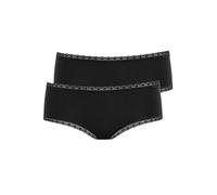 Panty LISCA "2er Pack Damen Panty Ines", Damen, Gr. 42, schwarz, Spitze, Obermaterial: 95% Baumwolle CO. 5% Elasthan EL., Unterhosen Panty (28135429-42) schwarz