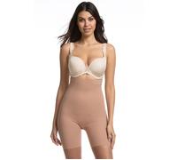 Panty MAGIC BODYFASHION "Maxi Hi-Bermuda", Damen, Gr. L, braun (mocha), Obermaterial: 54% Polyamid, 46% Elasthan, unifarben, eng, Unterhosen Panty, Silikonbesatz an der Oberseite verhindert ein Einrol
