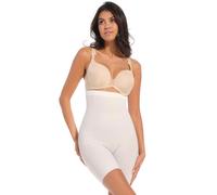 Panty MAGIC BODYFASHION "Maxi Hi-Bermuda", Damen, Gr. M, weiß (barista), Obermaterial: 54% Polyamid, 46% Elasthan, unifarben, eng, Unterhosen Panty, Silikonbesatz an der Oberseite verhindert ein Einro