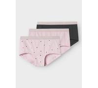 Panty NAME IT "NKFHIPSTER 3P WINSOME HEARTS NOOS", Mädchen, Gr. 146 (152), 3 Stk., rosa (winsome orchid), Jersey, Obermaterial: 95% Baumwolle, 5% Elasthan, unifarben, eng, Unterhosen Panty (69484930-1