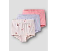 Panty NAME IT "NMFTIGHTS 3P BALLARINA NOOS", Mädchen, Gr. 110, 3 Stk., lila (pearl pack:w, peony, lila heather), Jersey, Obermaterial: 95% Baumwolle, 5% Elasthan, unifarben, bequem, Unterhosen Panty (