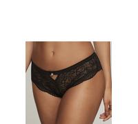 Panty NUANCE BY LASCANA "Vivianna", Damen, Gr. 44/46, schwarz, Microfaser, Obermaterial: 85% Polyamid, 15% Elasthan, körpernah, Unterhosen Panty, rundherum aus transparenter Spitze (54813468-44) schwa
