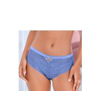 Panty NUANCE "Vivianna", Damen, Gr. 44/46, kornblumenblau, Microfaser, Obermaterial: 85% Polyamid, 15% Elasthan, körpernah, Unterhosen Panty, rundherum aus transparenter Spitze (95685131-44) kornblume