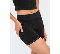 Panty ONLY "ONLVICKY LACE MINI SHORTS ACC", Damen, Gr. M/L, schwarz, Jersey, Obermaterial: 91% Polyamid, 9% Elasthan, unifarben, Unterhosen Panty, Materialmix (42065532-M) schwarz