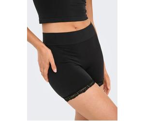 Panty ONLY "ONLVICKY LACE MINI SHORTS ACC", Damen, Gr. M/L, schwarz, Jersey, Obermaterial: 91% Polyamid, 9% Elasthan, unifarben, Unterhosen Panty, Materialmix (42065532-M) schwarz