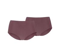 Panty PUMA "PUMA WOMEN INVISIBLE COTTON MINI SHORTS 2P", Damen, Gr. L, braun (rich cocoa), Jersey, Obermaterial: 88% Baumwolle, 12% Elasthan, körpernah, Unterhosen Panty, nahtlose Ränder für eine unsi