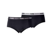 Panty PUMA "PUMA WOMEN MINI SHORT 2P", Damen, Gr. S, schwarz, Jersey, Obermaterial: 57% Baumwolle, 38% Modal, 5% Elasthan, körpernah, Unterhosen Panty, schmaler Logo-Gummibund (98511024-S) schwarz