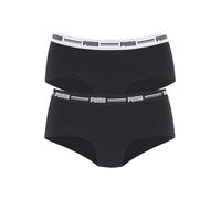 Panty PUMA "PUMA WOMEN MINI SHORT 2P PACK", Damen, Gr. L, schwarz, Obermaterial: 57% Baumwolle, 38% Modal, 5% Elasthan, bedruckt, unifarben, körpernah, Unterhosen Panty, mit markantem Logo-Bund (84671