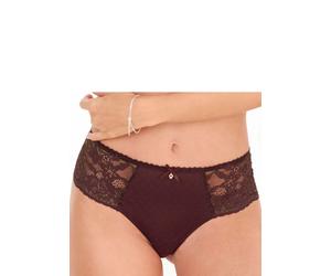 Panty S.OLIVER "Livie", Damen, Gr. 32/34, lila (cassis), Spitze, Obermaterial: 87% Polyamid, 13% Elasthan, Unterhosen Panty, mit zarter Jacquardspitze und feinem Soft-Mesh (13530823-32) cassis