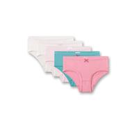 Panty SANETTA "Slip Hipslip 5P 5er Pack", Kinder, Gr. 104, bunt (rosa, blau, weiß), Obermaterial: 95% Baumwolle CO. 5% Elasthan EL., Unterhosen Panty (38060360-104) rosa, blau, weiß