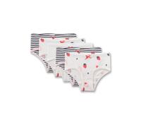 Panty SANETTA "Slip Hipslip 5P 5er Pack", Mädchen, Gr. 116, bunt (weiß, schwarz, rot), Obermaterial: 95% Baumwolle CO. 5% Elasthan EL., Unterhosen Panty (60422205-116) weiß, schwarz, rot