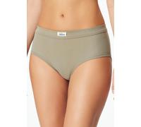 Panty SCHIESSER "Revival Kollektion", Damen, Gr. 46, 713, grün, Feinripp, Obermaterial: 95% Baumwolle, 5% Elasthan, körpernah, Unterhosen Panty, mit platziertem Rippmuster und breitem Bundgummi (12420