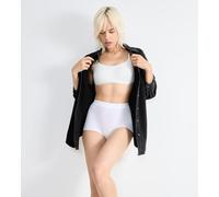 Panty SLOGGI "Double Comfort T", Damen, Gr. 40, weiß, Single Jersey, Obermaterial: 95% Baumwolle, 5% Elasthan, unifarben, körpernah, Unterhosen Panty, superweicher Komfortbund, flache Abschlüsse (4883