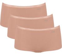 Panty SLOGGI "GO Crush", Damen, Gr. L, beige (cameo braun), Single Jersey, Obermaterial: 95% Baumwolle, 5% Elasthan, körpernah, Unterhosen Panty, mit Spitzendetails, Cotton-Mix (91858710-L) cameo brau
