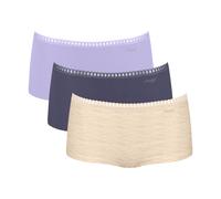 Panty SLOGGI "GO Crush", Damen, Gr. M, bunt (lila, light combination), Single Jersey, Obermaterial: 95% Baumwolle, 5% Elasthan, körpernah, Unterhosen Panty, mit Spitzendetails, Cotton-Mix (20595938-M)