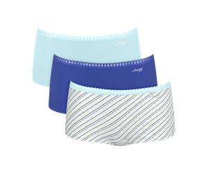 Panty SLOGGI "GO Crush", Damen, Gr. S, bunt (light combination), Single Jersey, Obermaterial: 95% Baumwolle, 5% Elasthan, körpernah, Unterhosen Panty, mit Spitzendetails, Cotton-Mix (88281141-S) light