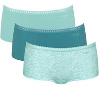 Panty SLOGGI "GO Crush Short C3P", Damen, Gr. XL, bunt (7, multiple colours), Single Jersey, Obermaterial: 95% Baumwolle, 5% Elasthan, körpernah, Unterhosen Panty, mit Spitzendetails (83176940-XL)