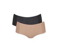 Panty SLOGGI "Panty Zero Microfiber Shorts 2.0 2er Pack", Damen, Gr. XL, schwarz (schwarz, nude), Obermaterial: 76% Polyamid PA. 24% Elasthan EL., Unterhosen Panty (71241729-XL) schwarz, nude
