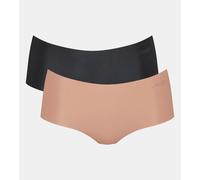 Panty SLOGGI "ZERO Microfibre 2.0", Damen, Gr. L, braun (braun, schwarz combination), Microfaser, Obermaterial: 76% Polyamid, 24% Elasthan, unifarben, körpernah, Unterhosen Panty, nahtlos, ultraleicht