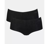 Panty SLOGGI "ZERO Modal 2.0 Short 2P", Damen, Gr. L, schwarz, Single Jersey, Obermaterial: 82% Modal, 18% Elasthan, Unterhosen Panty, nahtlos und weich (89800931-L) schwarz