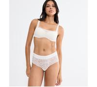 Panty TRIUMPH "Body Make-Up Illusion Lace", Damen, Gr. 40, ecru weiß, Microtouch, Obermaterial: 80% Polyamid, 20% Elasthan, körpernah, Unterhosen Panty, florale Stretch-Spitze, glatter Bund, Mikrofase