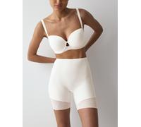 Panty TRIUMPH "Comfort Contour Mid-Thigh Panty", Damen, Gr. S, weiß (silk weiß), Microtouch, Obermaterial: 56% Polyamid, 44% Elasthan, körpernah, Unterhosen Panty, flache formende Spitze (87894416-S)