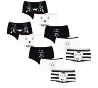 Panty TUPTAM "Shorts TupTam Unterhosen Mädchen Shorts 10er Pack", Mädchen, Gr. 128, beige (shorts katzen creme schwarz), Obermaterial: 95% Baumwolle CO. 5% Elasthan EL., Unterhosen Panty (14248935-128