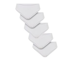 Panty URBAN CLASSICS "Urban Classics Ladies Basic Cotton Brazilian 5-Pack", Damen, Gr. L, weiß, weiß, weiß, weiß, weiß, 95% Baumwolle, 5% Elasthan, unifarben, Unterhosen Panty (92274941-L) weiß, weiß,