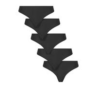 Panty URBAN CLASSICS "Urban Classics Ladies Basic Cotton Tanga 5-Pack", Damen, Gr. S, schwarz (schwarz, schwarz, schwarz, schwarz, schwarz), 95% Baumwolle, 5% Elasthan, unifarben, Unterhosen Panty (84