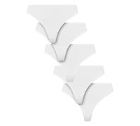 Panty URBAN CLASSICS "Urban Classics Ladies Basic Cotton Tanga 5-Pack", Damen, Gr. XL, weiß, weiß, weiß, weiß, weiß, 95% Baumwolle, 5% Elasthan, unifarben, Unterhosen Panty (15081328-XL) weiß, weiß, w