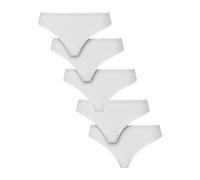 Panty URBAN CLASSICS "Urban Classics Ladies Basic Cotton Tanga Lace 5-Pack", Damen, Gr. L, weiß, weiß, weiß, weiß, weiß, 95% Baumwolle, 5% Elasthan, unifarben, Unterhosen Panty (16700921-L) weiß, weiß