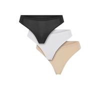 Panty URBAN CLASSICS "Urban Classics Ladies Bonded Brazilian 3-Pack", Damen, Gr. S, schwarz, weiß, nude, 90% Nylon, 10% Elasthan, unifarben, Unterhosen Panty (53366018-S)
